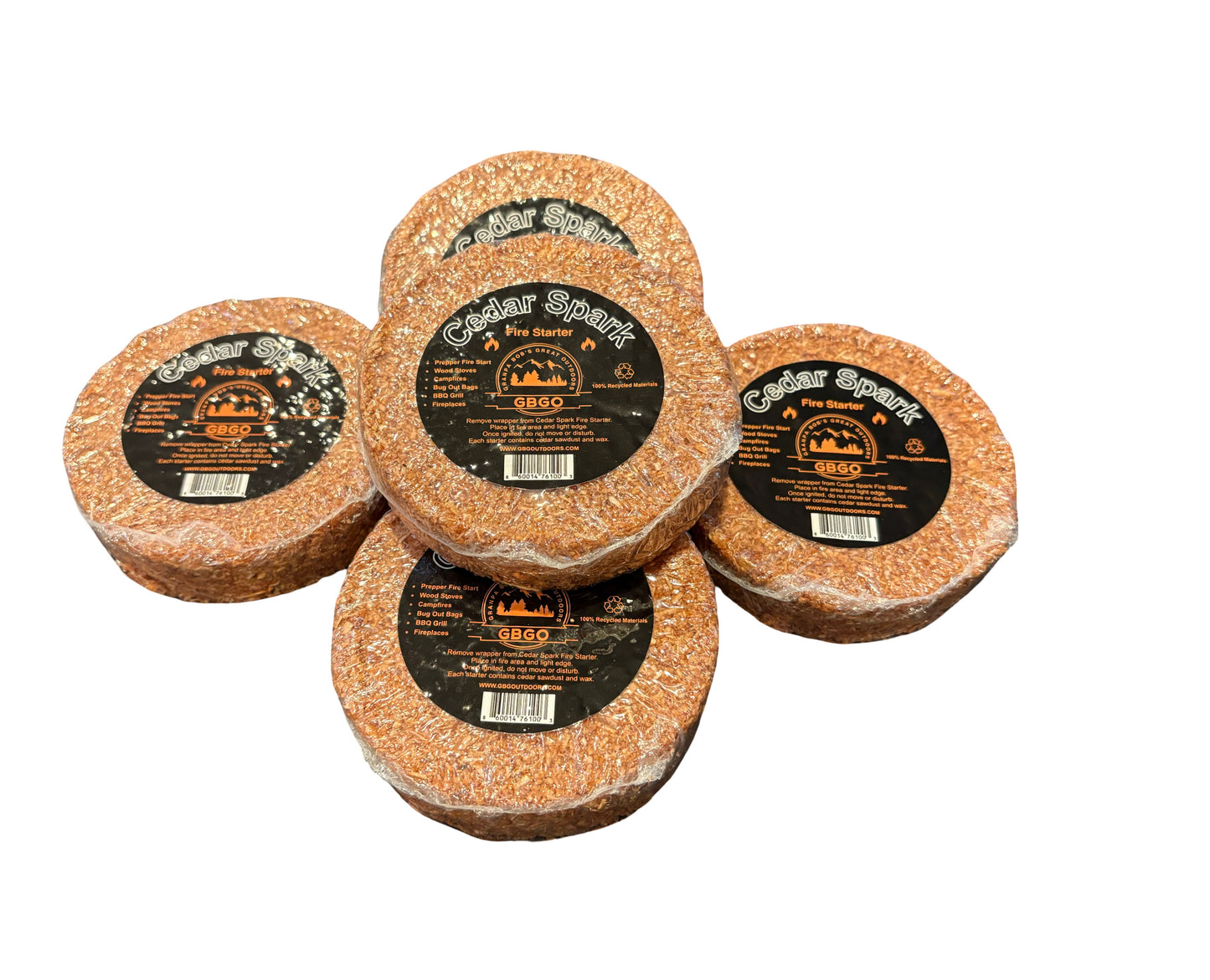 5 pack- GBGO Cedar Spark Fire Starter