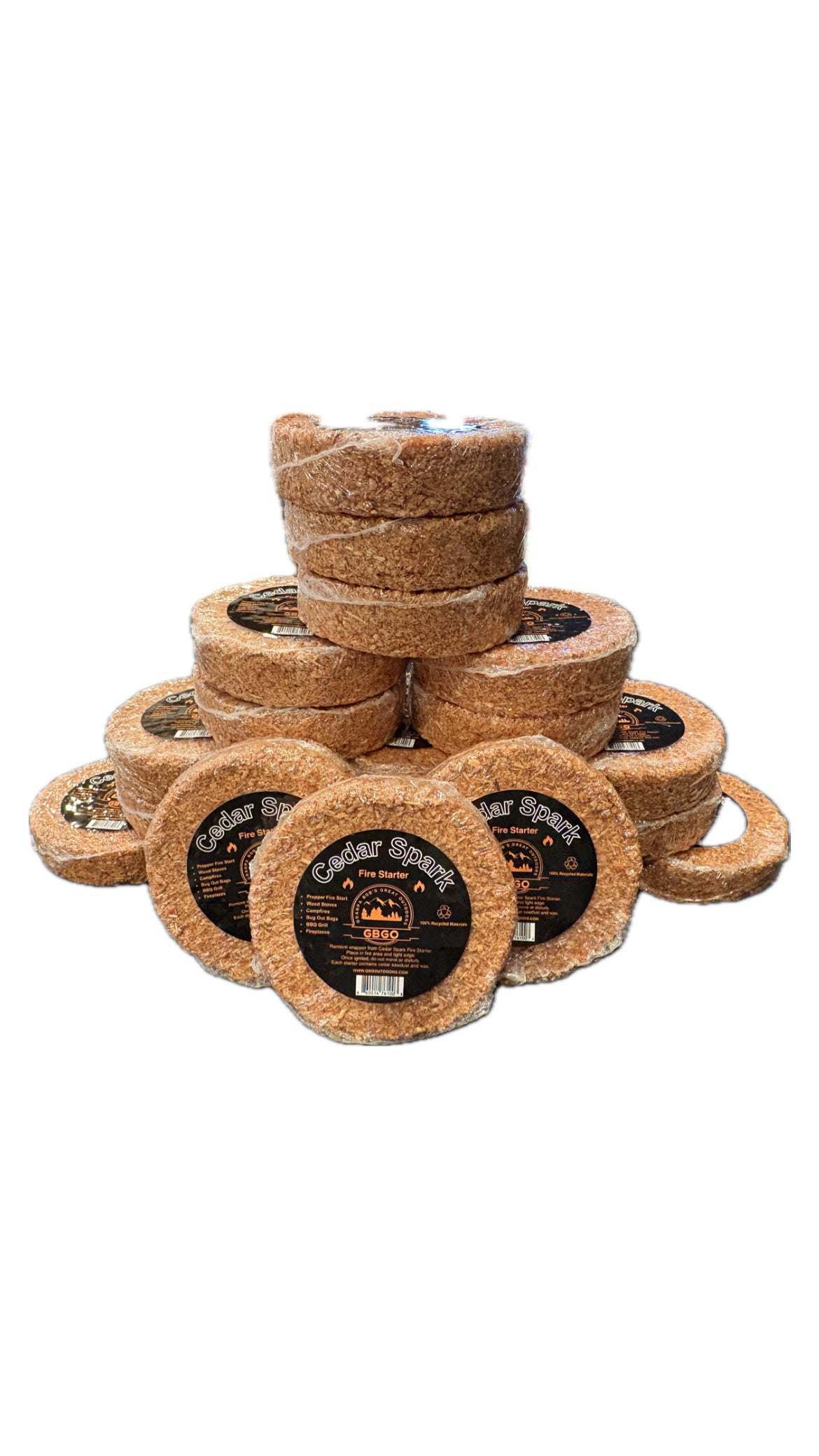 20- pack with storage bag-GBGO Cedar Spark Fire Starter