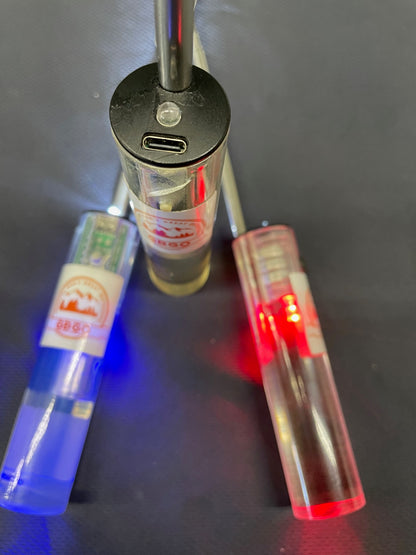 Light Pal picture of 3 together top view of USB charger and white LED
